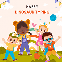 Happy Dinosaur Typing Practice spot the difference (puzzle)