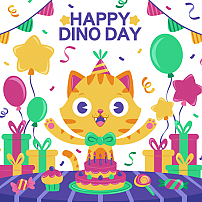 Happy Dino Day spot the difference (puzzle)