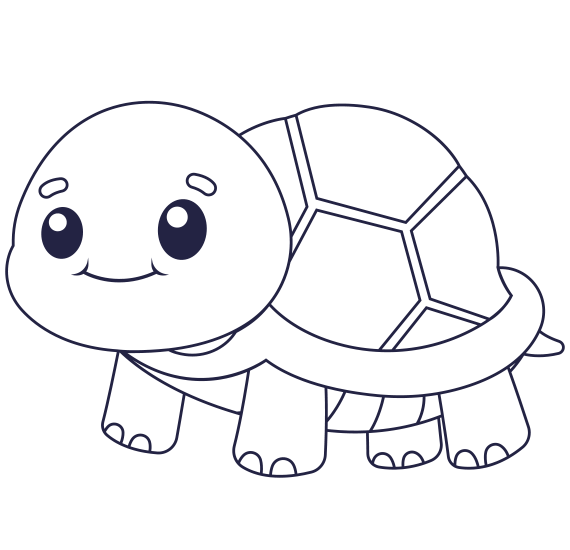 Coloring cute turtles.