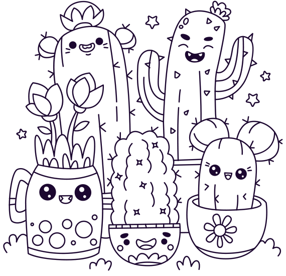 Coloring cacti with a sharp point.