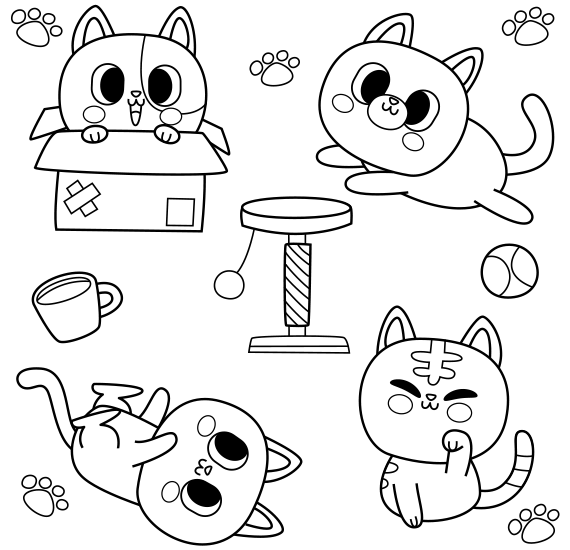 Coloring kittens.