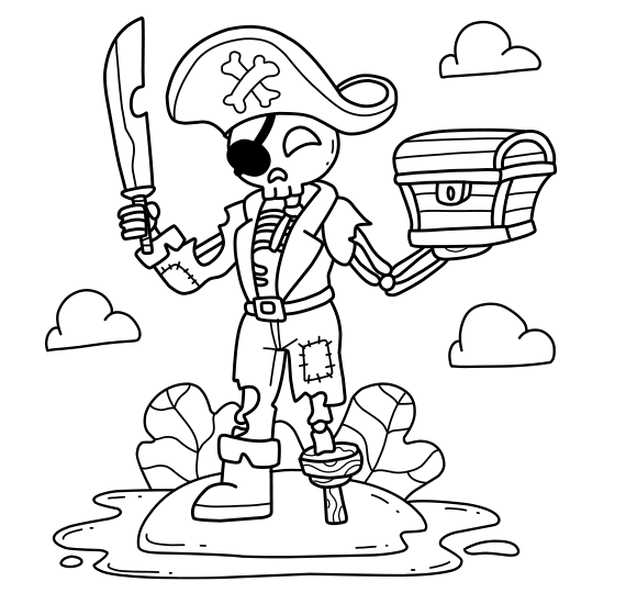 Skull Pirates Coloring Study