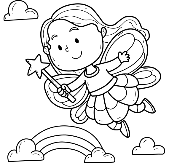 Fairy on the Rainbow Coloring Study