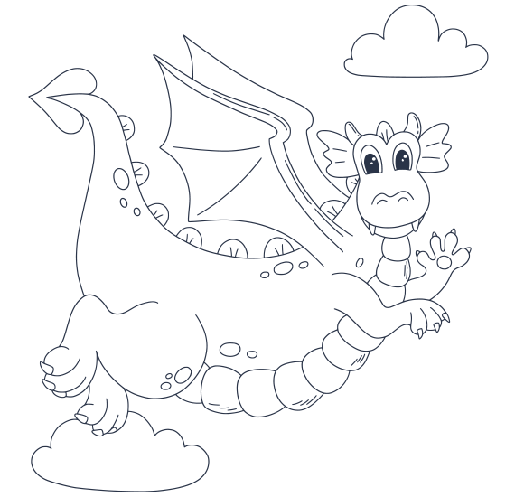 Coloring Dragon in the Sky