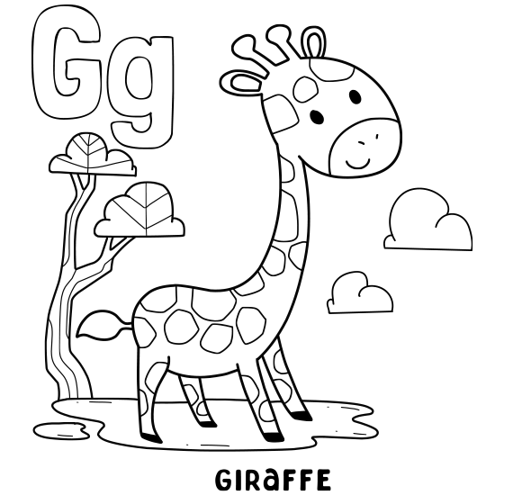 Africa's Tallest Giraffe Coloring Study