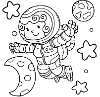 Coloring astronauts who fly in space