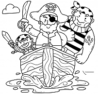 Coloring the three friendly pirates.