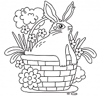 Coloring rabbits in a basket.