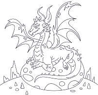 Coloring the Dragon Embracing Eggs