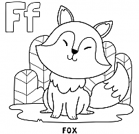 Coloring the baby fox.