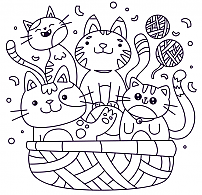 Coloring 4 cats.