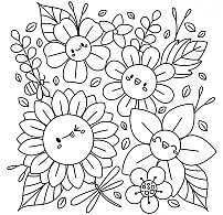 Coloring pretty flowers.