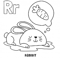 Dreaming rabbit coloring study.