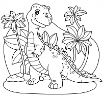 Stylish dinosaur coloring.