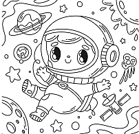 Traveling in space or coloring.