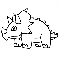 Triceratops Dinosaur Coloring Study